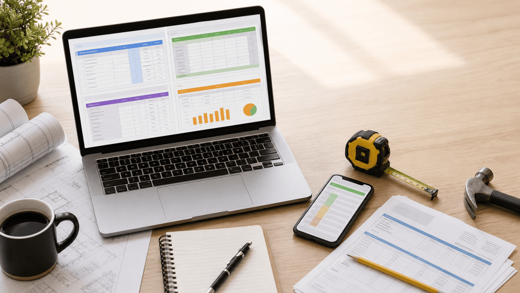Google Drive style contractor template workspace