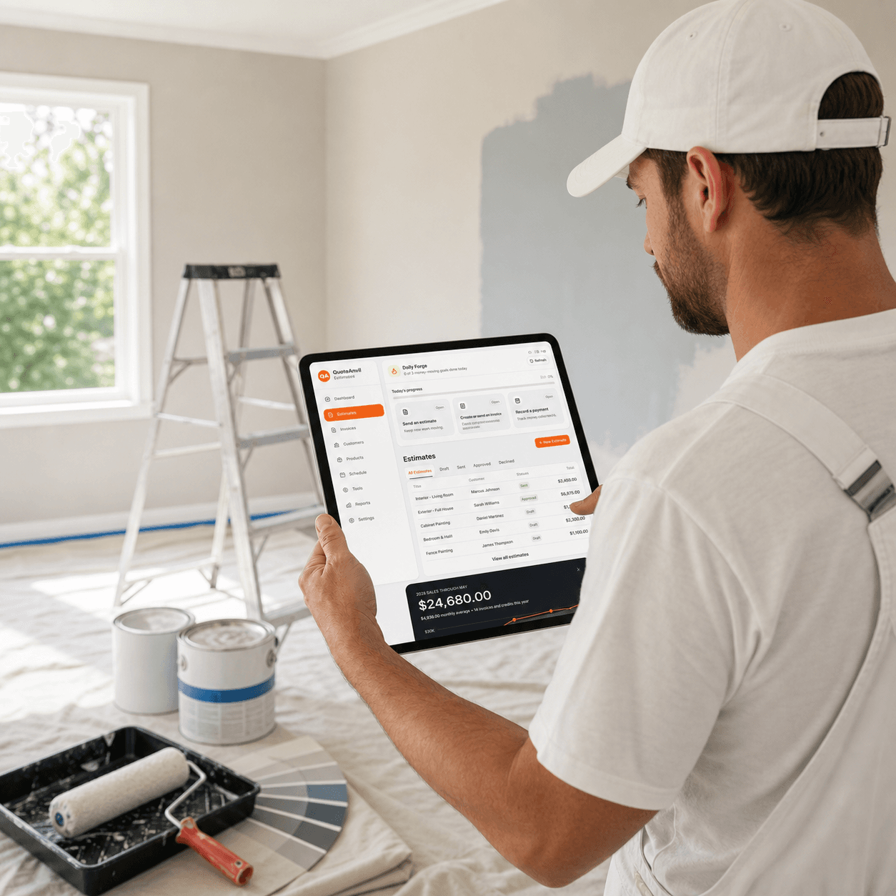 Painting contractor using QuoteAnvil in the field