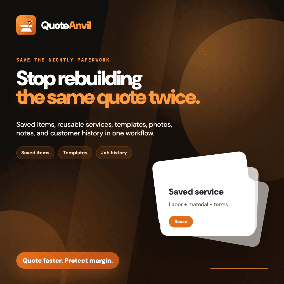 QuoteAnvil social post about reducing duplicate quote and invoice entry