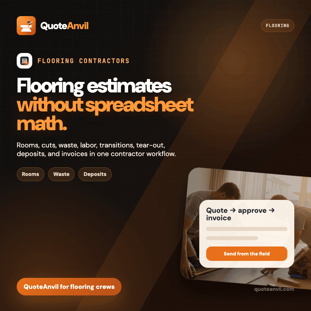 QuoteAnvil social preview for flooring estimate workflow