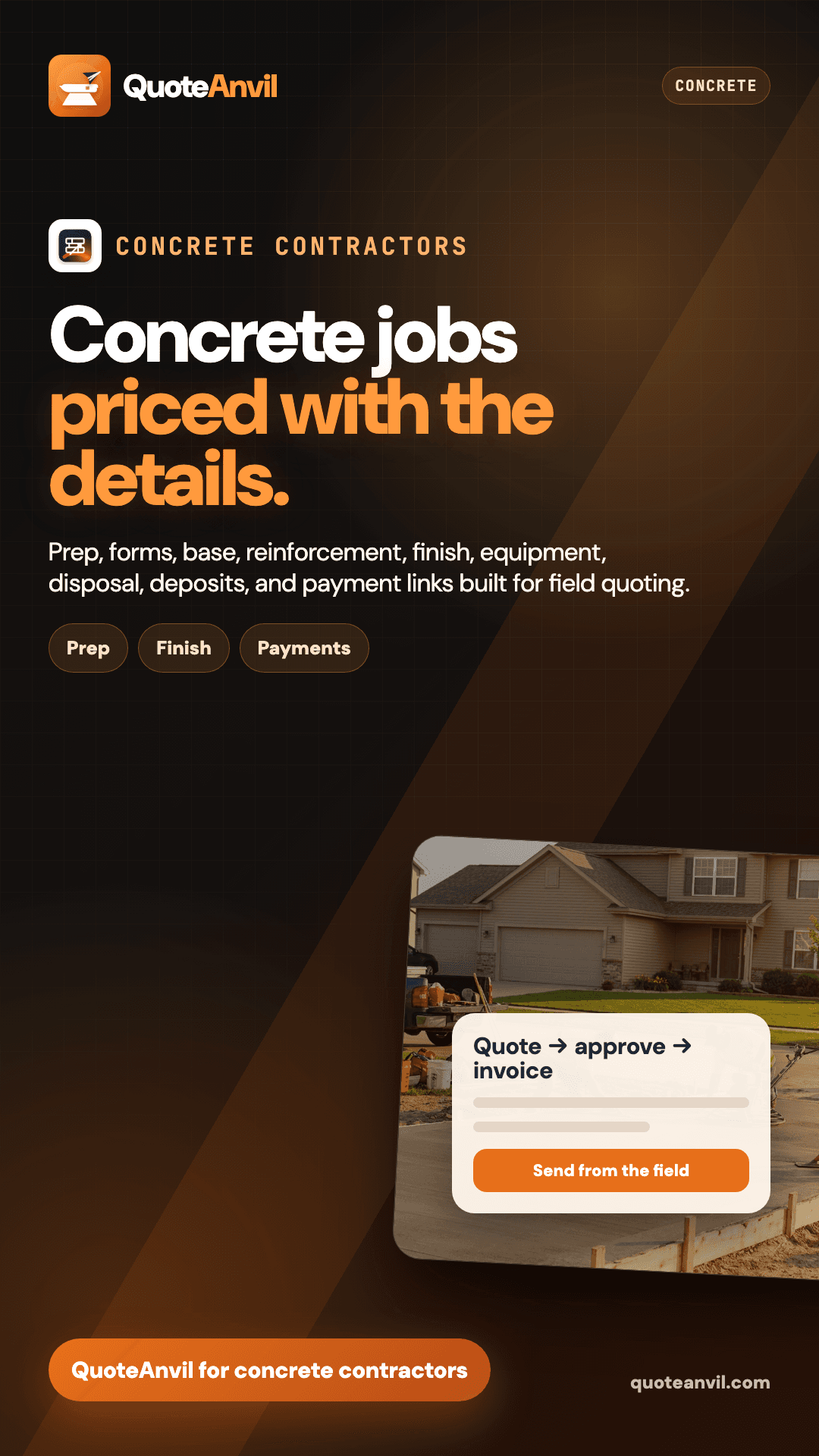 QuoteAnvil story preview for concrete contractors