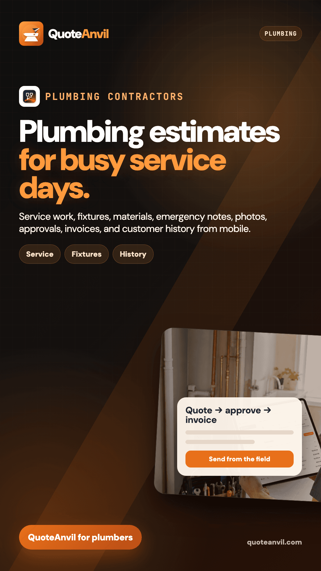 QuoteAnvil story preview for plumbing contractors