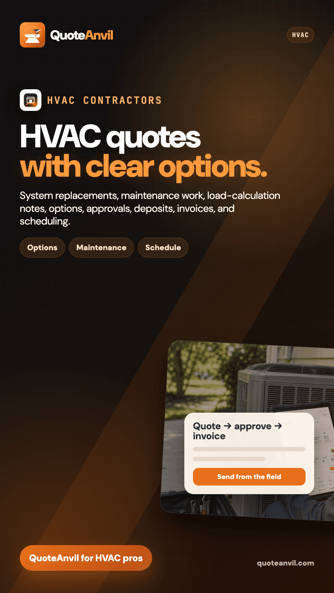 QuoteAnvil story preview for HVAC contractors