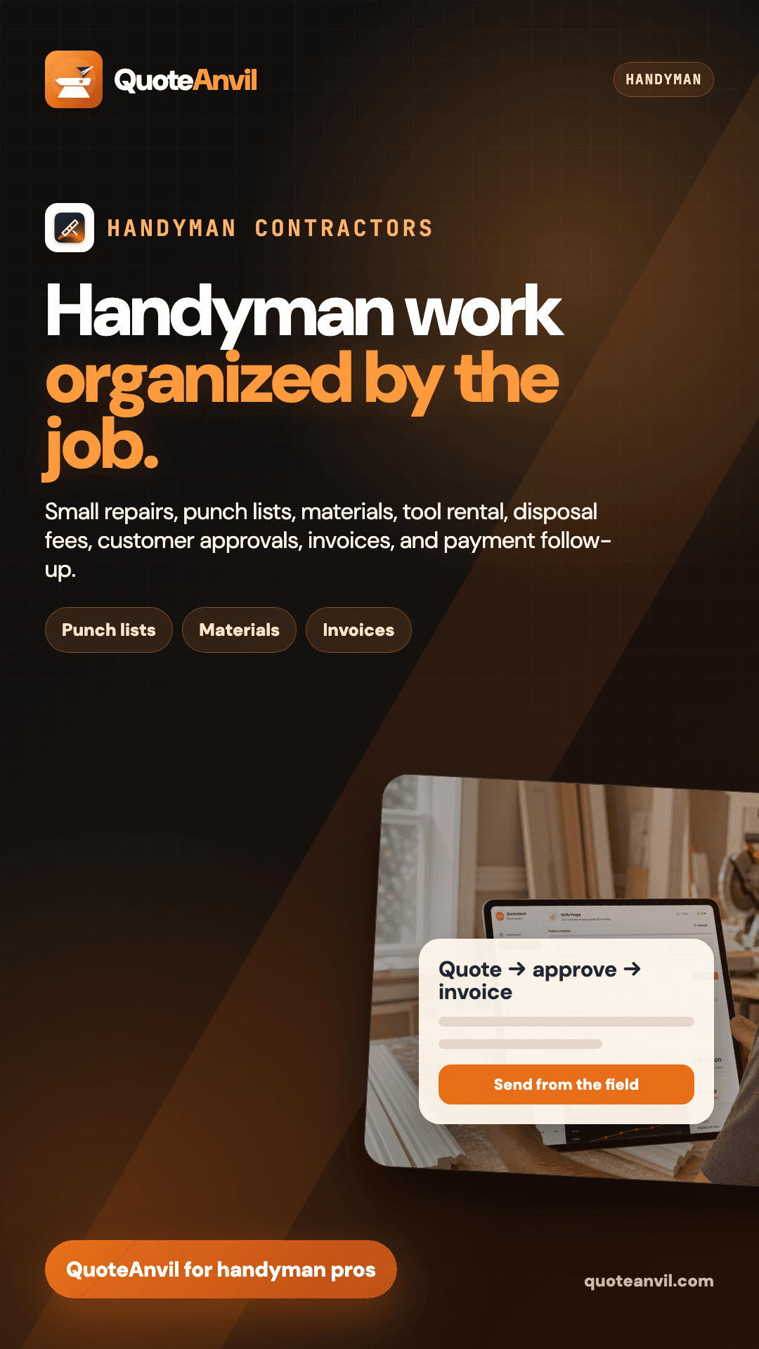 QuoteAnvil story preview for handyman contractors